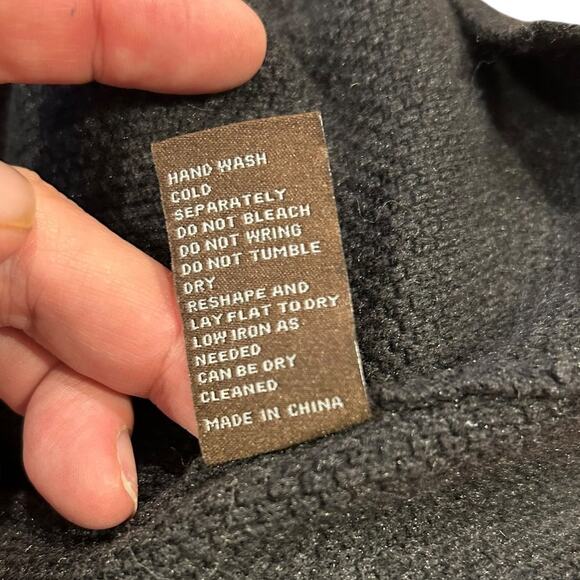 J. MCLAUGHLIN Dark Gray Grey Cashmere Blend Waffle Knit Long Sleeve Sweater XL - Picture 8 of 9